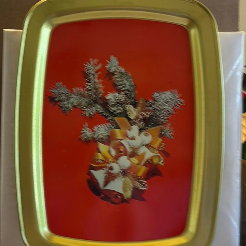 Vintage 1950’s Christmas Aluminum Tray
